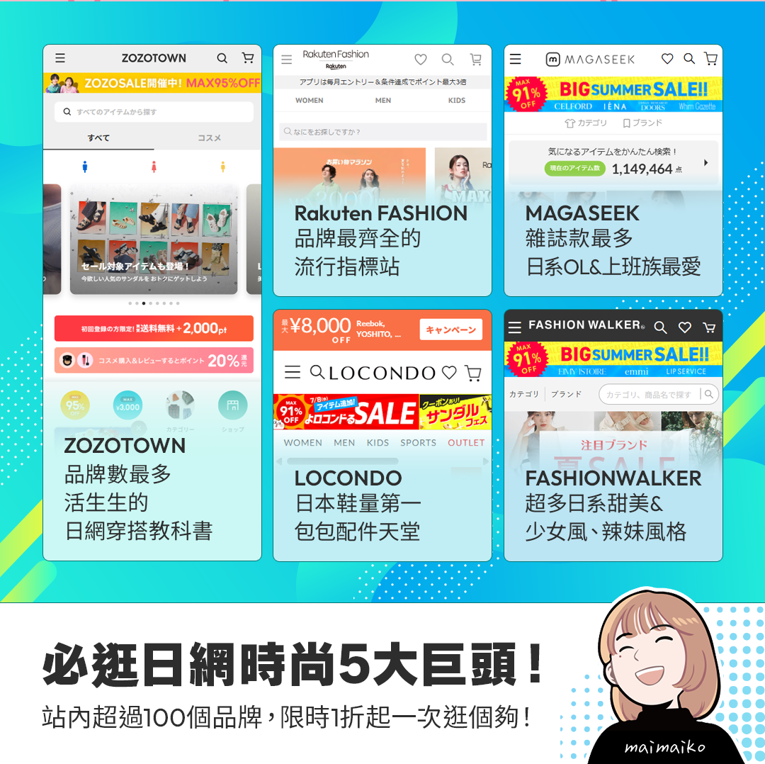 網羅百萬單品!日網5大綜合時尚平台:ZOZOTOWN、Rakuten FASHION、MAGASEEK、LOCONDO、FASHIONWALKER
